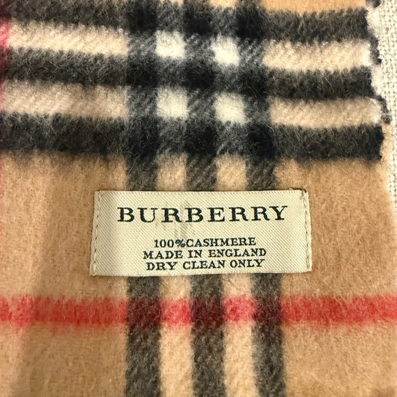 Burberry Tan and Red Plaid Scarf - Picture 2 of 4